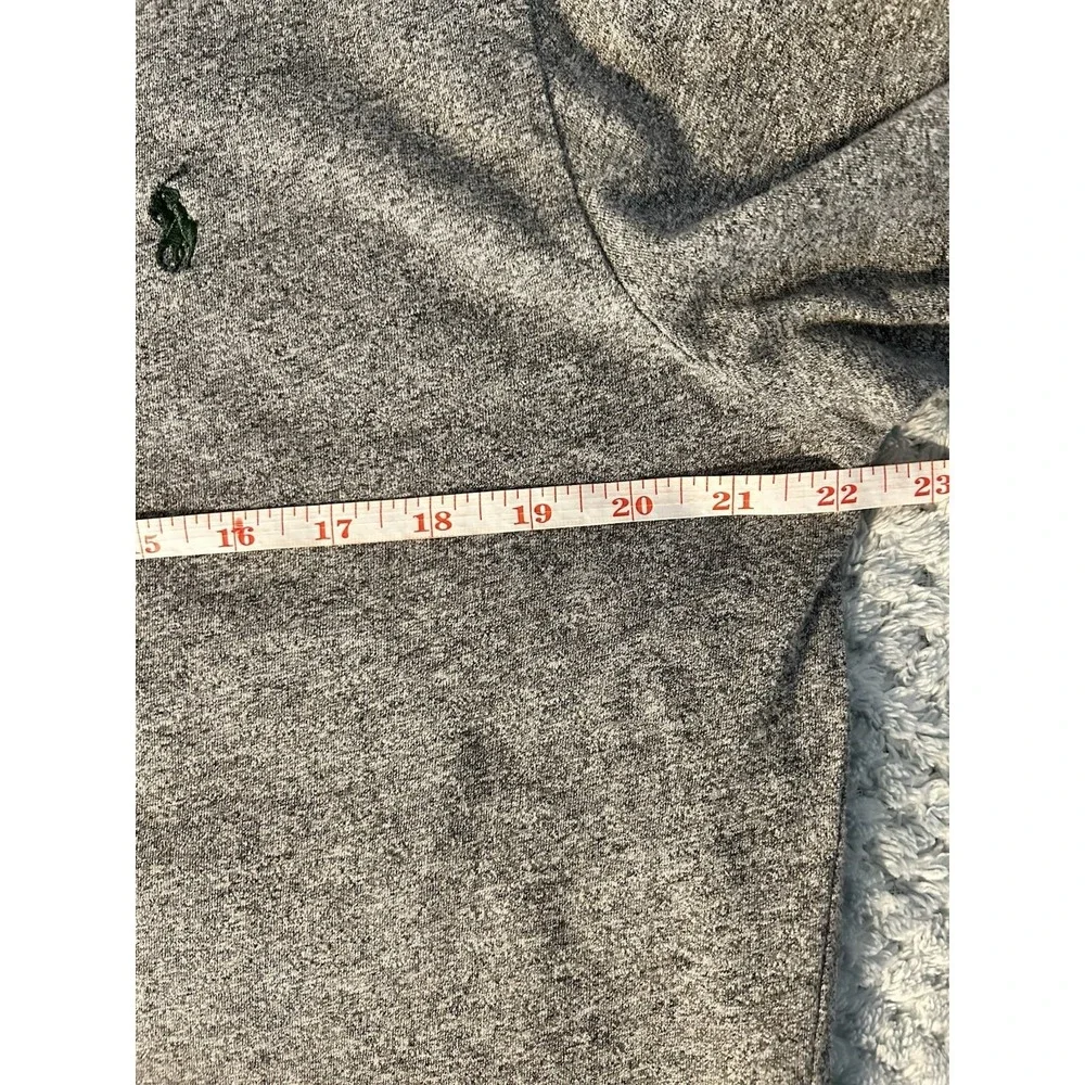 Polo Ralph Lauren Gray V-Neck Long Sleeve‎ Shirt Large Cotton Soft Quiet Luxury
